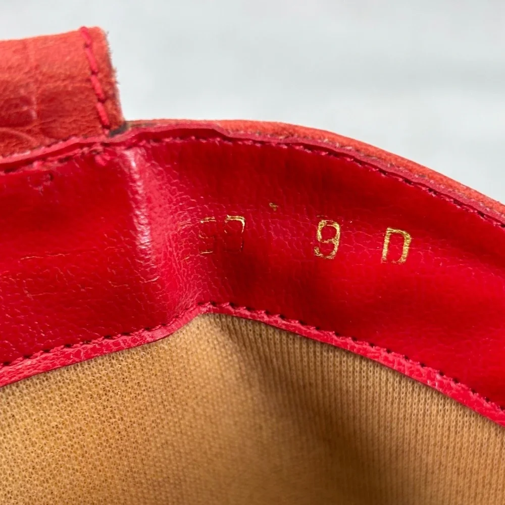 Vintage Paolo Fellicce Cowboy Boots Red Leather Slouchy Western Women's 9